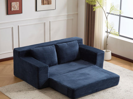 Comfortable Deep Seat Loveseat Sofa Bed, Reversible Cushion With Pillows