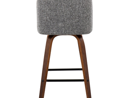 Toriano - Mid Century Modern Fixed Height Counter Stool & Square Footrest (Set of 2)