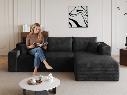 Cloud Sectional Sofa, Comfort U-Shaped Sofa For Living Room - Black