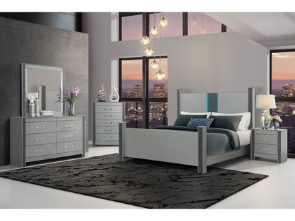 Lorenzo - Large Scale Mirror With Sleek Frame And Glittered Detailing - Silver