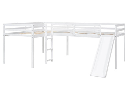 L Shaped Loft Bed With Ladder And Slide