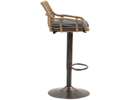 Modern Swivel Bar Stools Adjustable Counter Chairs With Footrest (Set of 2)