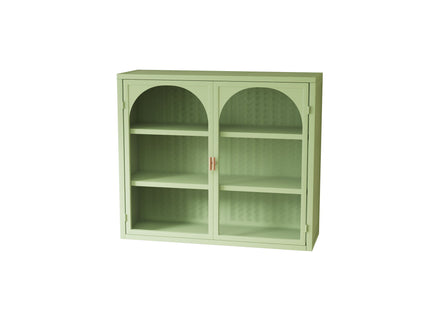 2 Door Wall Cabinet With 3 Tier Storage - Green