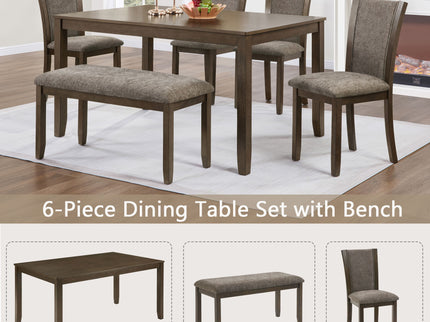 Dining Table Set With Upholstered Chairs, Rectangular Dining Table Set
