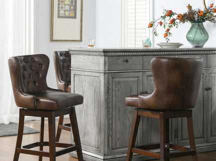 Holmes - Tufted High Back 360 Swivel Counter Height Barstool