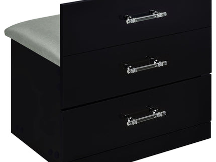 Ayuba - 3 Drawer Makeup Vanity Table With Mirror And Stool