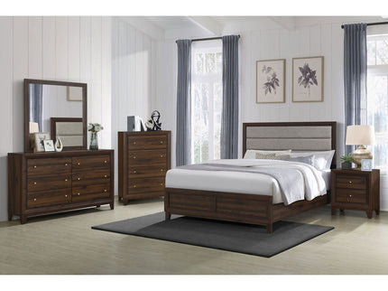 Anza - 6 Drawer Dresser With Mirro - Walnut