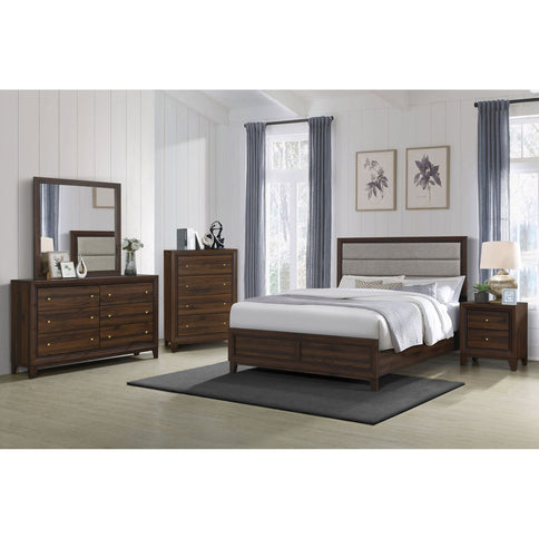 Anza - 6 Drawer Dresser With Mirro - Walnut
