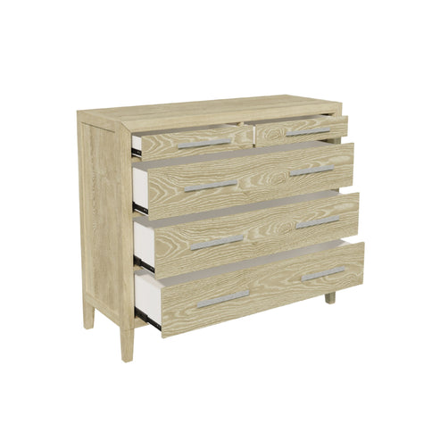 Adeline - 5 Drawers Chest - Natural Wood Wash