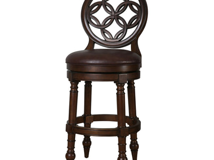 Stool With Back And Swivel Upholstered Seat