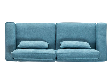 Modern Fabric Sofa With Cushions, Sleek Arm Design