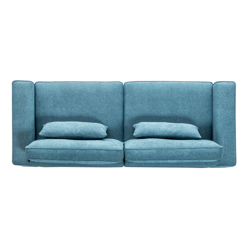 Modern Fabric Sofa With Cushions, Sleek Arm Design