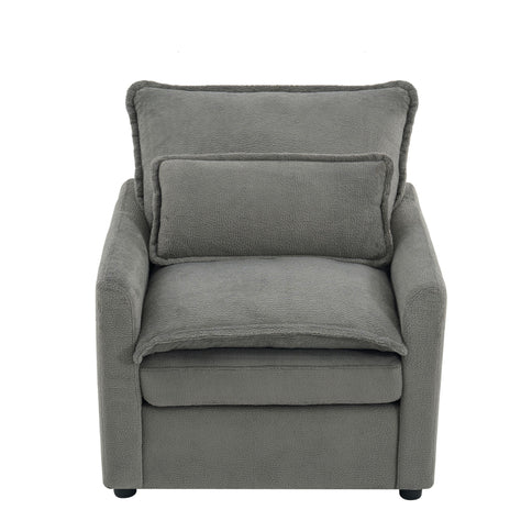 Modern Single Seat Accent Chair With Side Storage Pockets