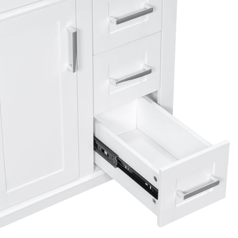 Modern Bathroom Vanity With Sink, Flip Drawer & 3 Drawers, Soft Close Hinges, Adjustable Shelf