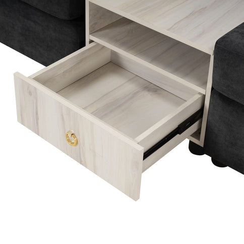 Modular Sofa Couch With Storage Armrest And Center Console