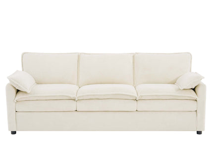 Modern 3 Seater Sofa With Side Storage Pockets For Living Room
