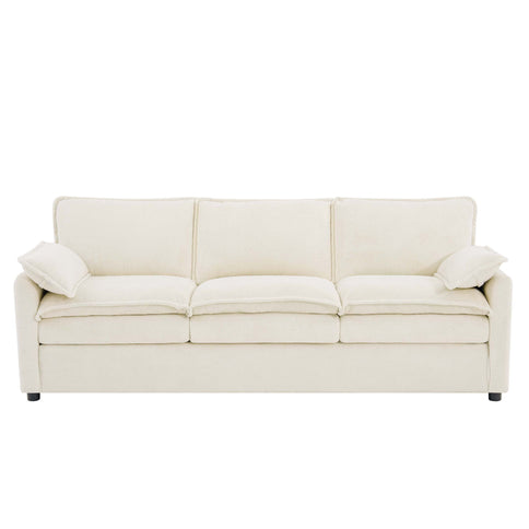 Modern 3 Seater Sofa With Side Storage Pockets For Living Room