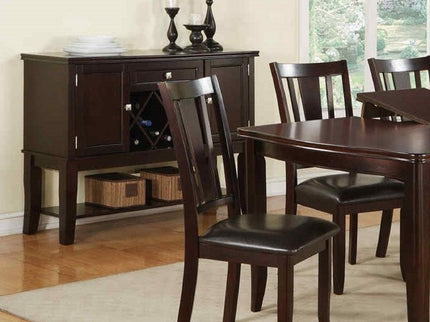 7 Piece Set, Dining Table With Butterfly Leaf And 6 Side Chairs - Espresso