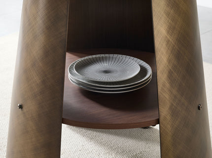 Round Dining Table - Reddish Brown / Walnut