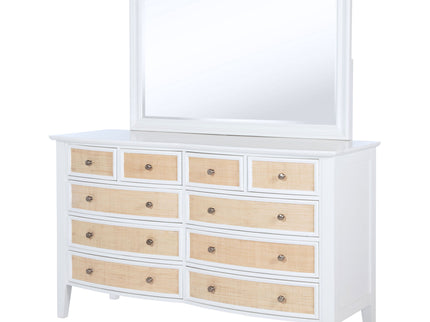 Talia - 10 Drawer Dresser And Mirror Set - White
