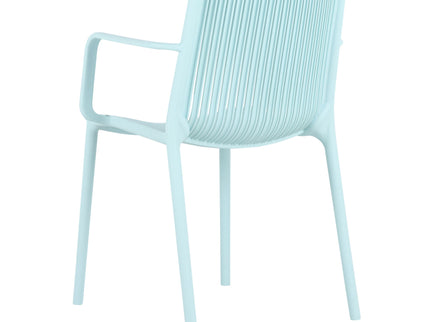 4 Piece Stackable Single Chairs With Vertical Stripe Design For All Weather