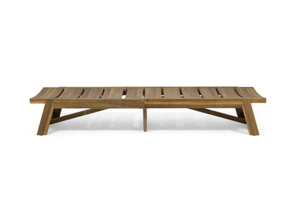 Outdoor Chaise Lounge With Adjustable Seating And Slat Panel - Yellow Brown
