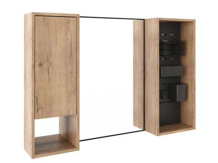 41.6" Wall Mounted Bathroom Cabinet With Soft Close Door, Storage Cabinet Featuring - Imitative Oak