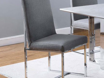 Upholstered Dining Chair Set With Base (Set of 2) - Gray