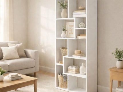 Asymmetrical Display Shelf & Bookcase, 5 Tier