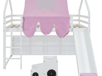 Loft Bed With House Shaped Frame And Tent