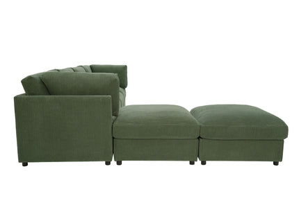 Reversible Modular Sectional With Custom Configuration And Premium Upholstery - Dark Green