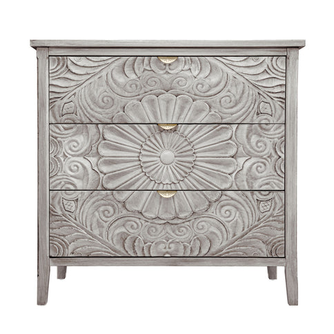 3 Drawer Cabinet, American Furniture, Suitable For Bedroom, Living Room - Light Gray