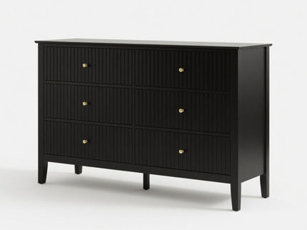 Modern 6 Drawer Fluted Dresser