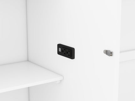 Murphy Bed With Shelves, Drawers And USB Ports