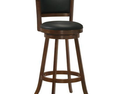 Swivel Stool With Upholstered Seat (Set of 2) - Black / Brown