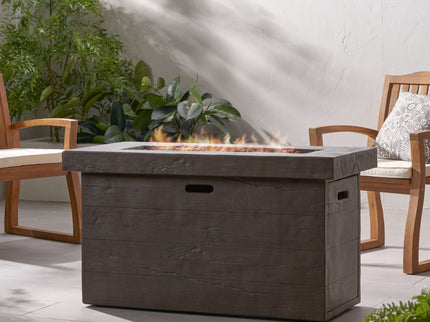 Custer - Rectangular Fire Pit 50, 000 Btu Magnesium Oxide - Brown