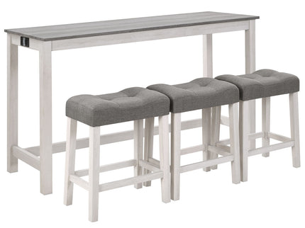 4 Piece Bar Table Set With Power Outlet