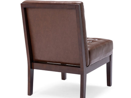 Contemporary Accent Chair With Tufted Waffle Stitch - Dark Brown
