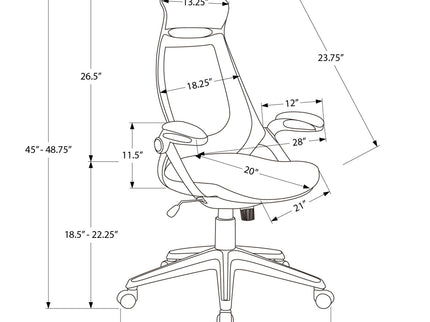 Office Chair, Adjustable Height, Swivel, Ergonomic, Armrests, Contemporary & Modern