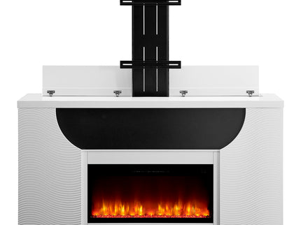 Aurora - Fireplace TV Lift With Adjustable Temperature And LED Colors - White