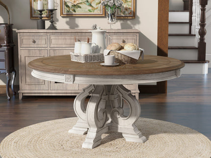 Elegant Dining Set Round Table And Side Chairs