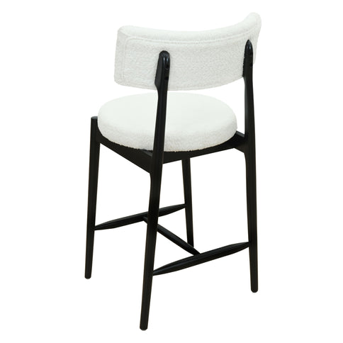 Mid Century Modern Counter Stools, Fabric Upholstered Chairs
