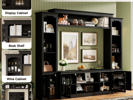 All-In-One TV Stand With Bookcase For TVs Up To 65"