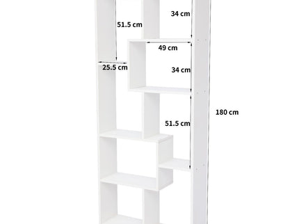 Asymmetrical Display Shelf & Bookcase, 5 Tier