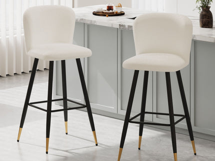 Modern Style Barstool, Tipped Ends, Suitable For Various Decoration Styles - White