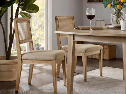 Modern Armless Dining Chair With Cane Back (Set of 2)
