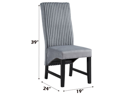 Kini - Corduroy Side Chair (Set of 2) - Black / Gray