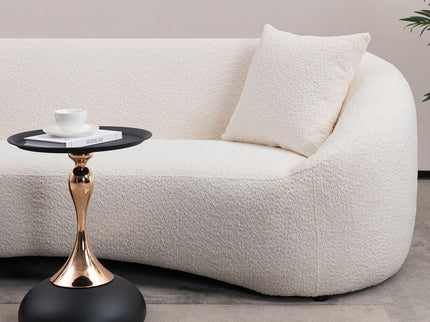 Curved 3 Seater Sofa For Living Room - White