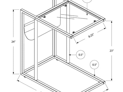 Accent Table, C - Shaped, Contemporary And Modern - White