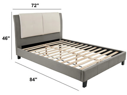 Bed Set With 2 Tone Upholstered Headboard